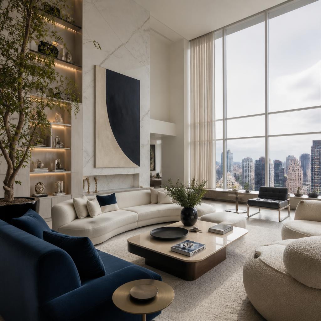 Penthouse em São Paulo com vista da cidade e decoração sofisticada